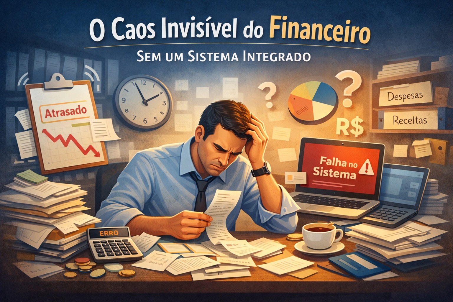 O caos invisível do financeiro sem um sistema integrado